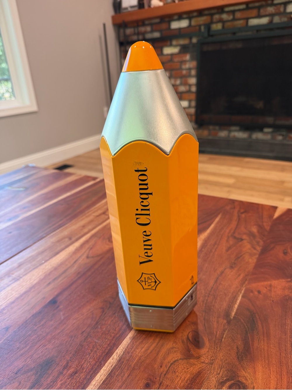 Veuve Clicquot Yellow Pencil-Shaped Decorative Tin